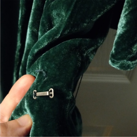 BB Dakota dark green velvet wrap dress - Picture 5 of 6